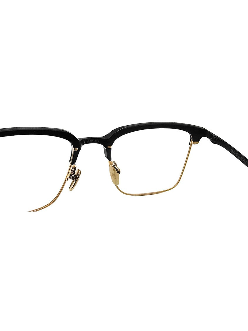 Masunaga Rectangular Black Optical Frames With Premium Metal And Titanium Construction