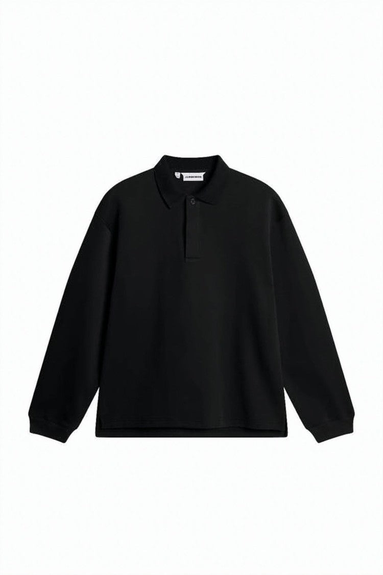 J Lindeberg Minimalist Long-Sleeved Polo Shirt With Classic Collar