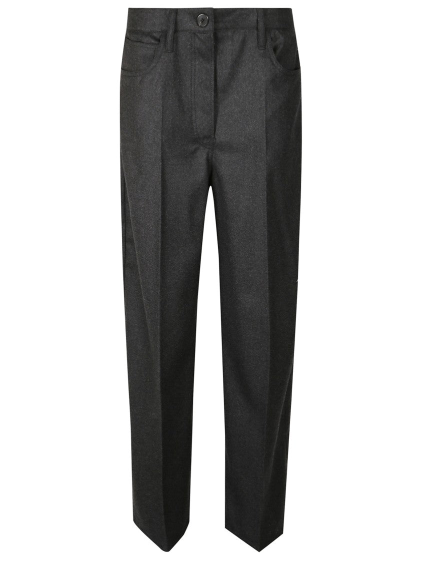 Prada Tailored Anthracite Trousers With Minimalist Design