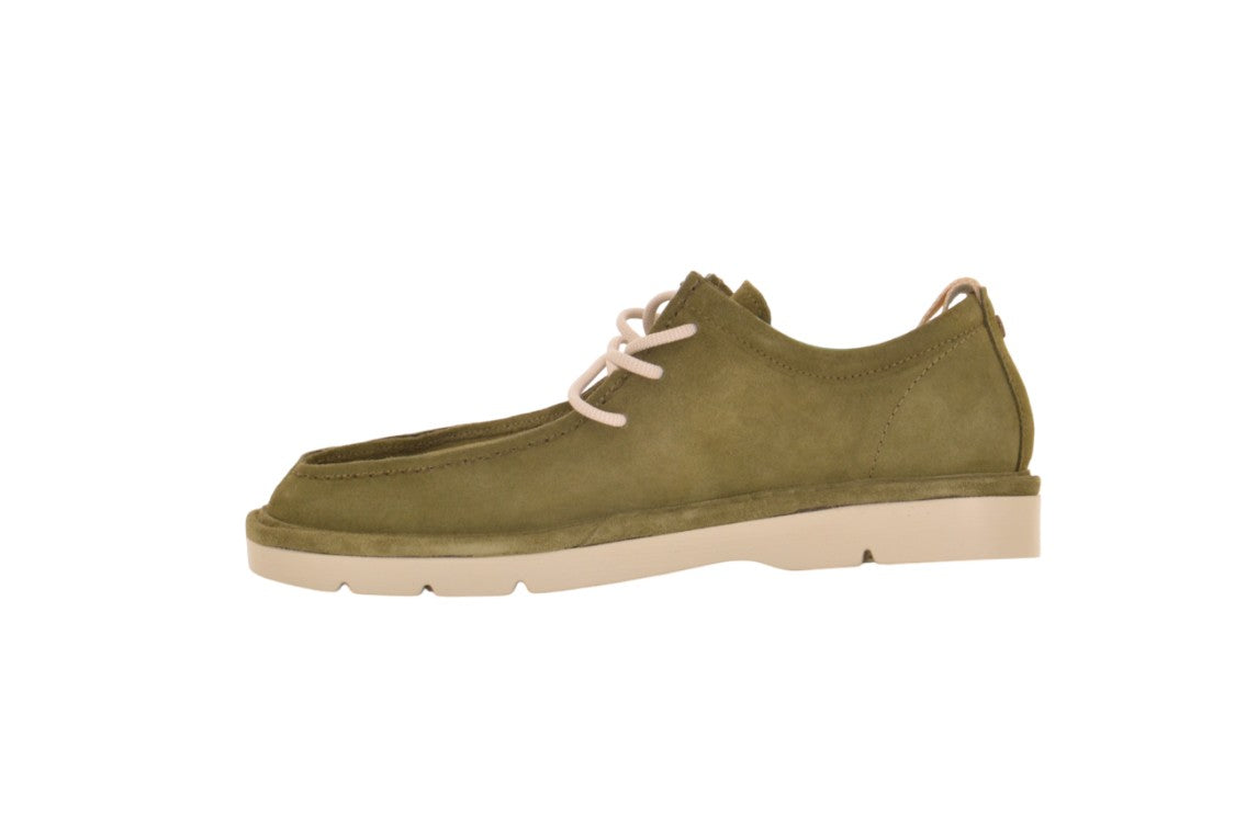 Panchic Olive Suede Sneakers With Tapered Silhouette