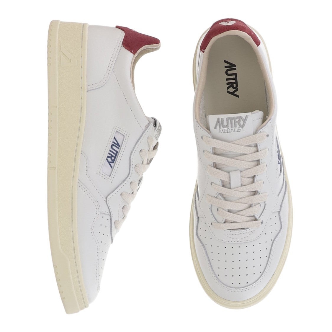 Autry White/Red Suede Heel Leather Sneakers