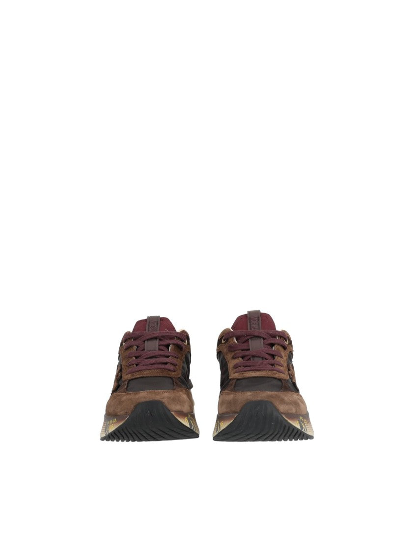 Premiata Moerund Brown Layered Graphic Sneakers
