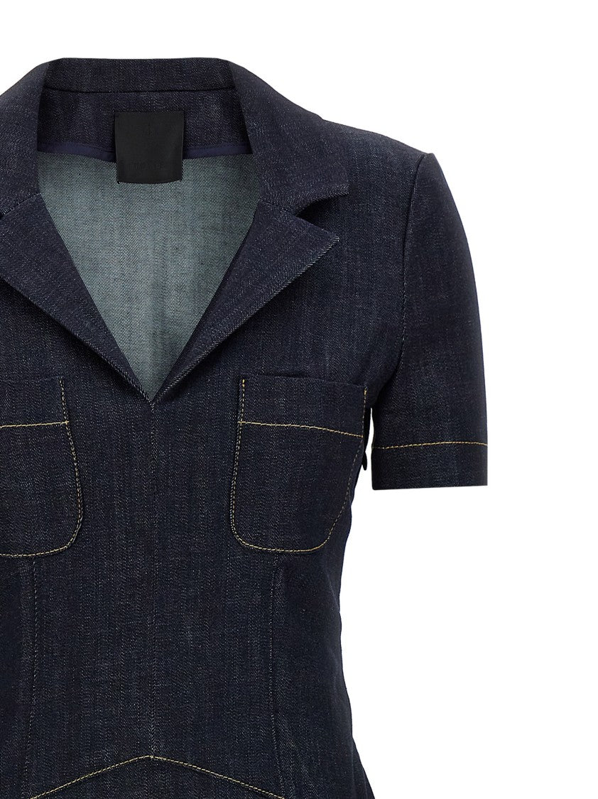 Givenchy Sheath Midi Dress In Stretch Denim