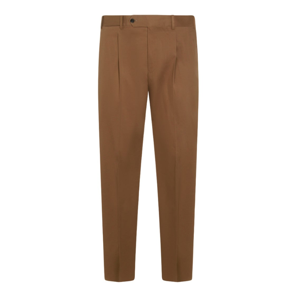 Pt Torino Tailored Brown Trousers With Flat Front And Subtle Pleats