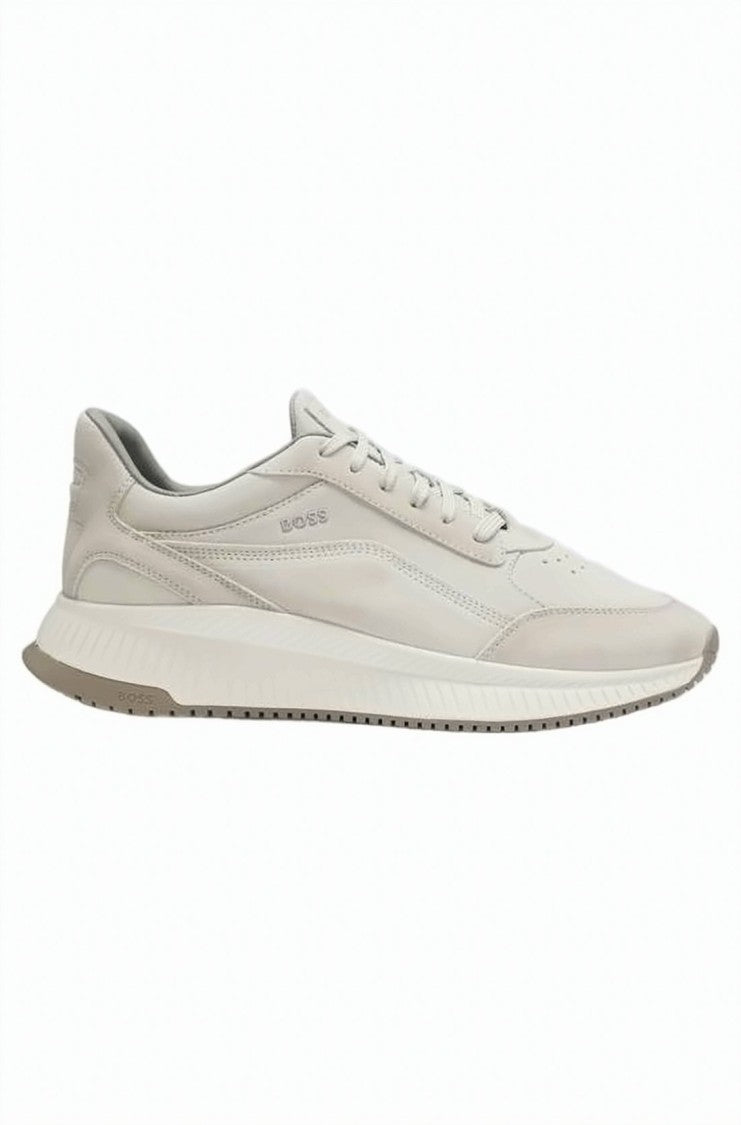 Hugo Boss Low-Profile Leather Sneakers With Textured Sole