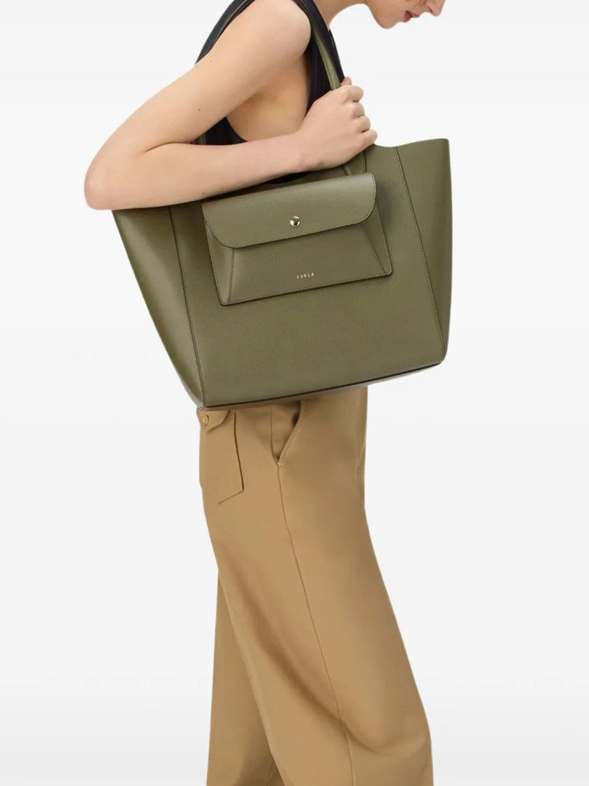 Furla Lea M Tote Textured Leather Handbag