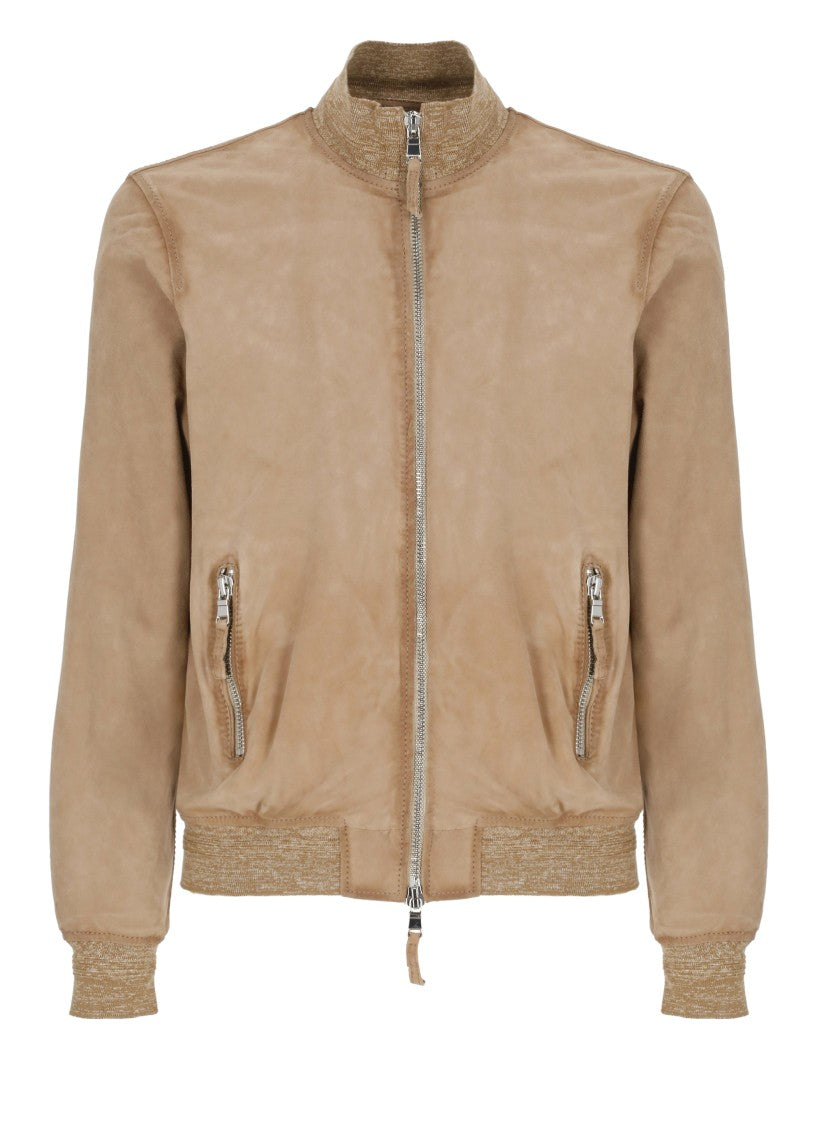 The Jack Leathers Beige Quentin Leather Jacket