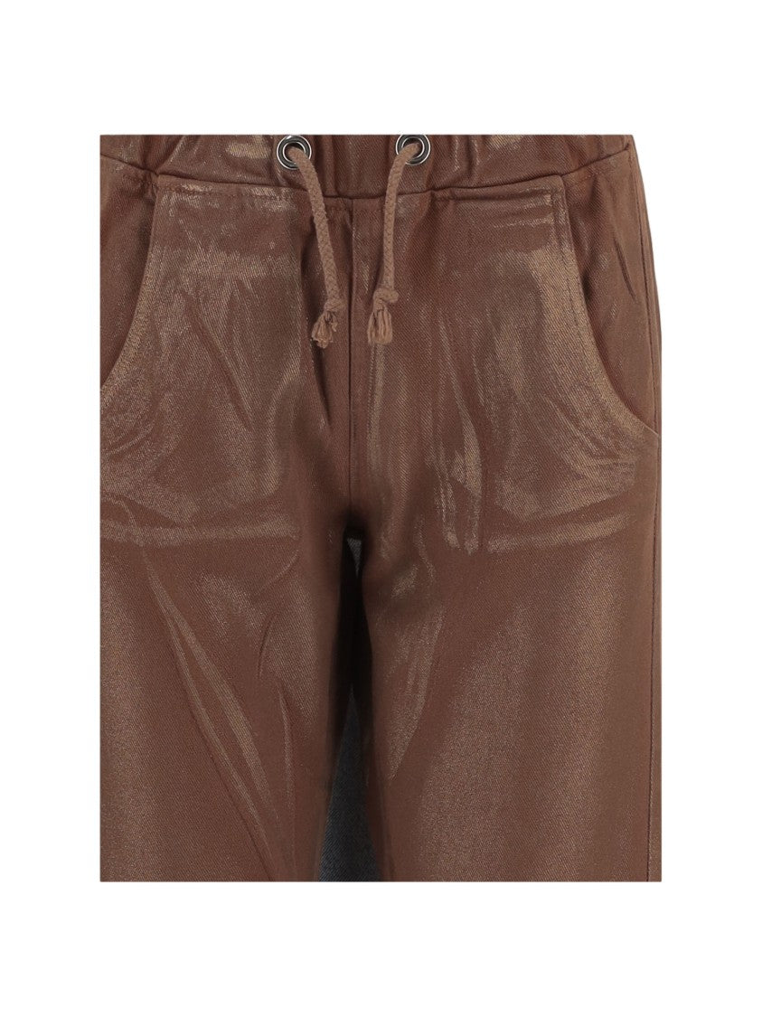 Don't @ Me Wide-Leg Cotton Trousers With Adjustable Drawstring