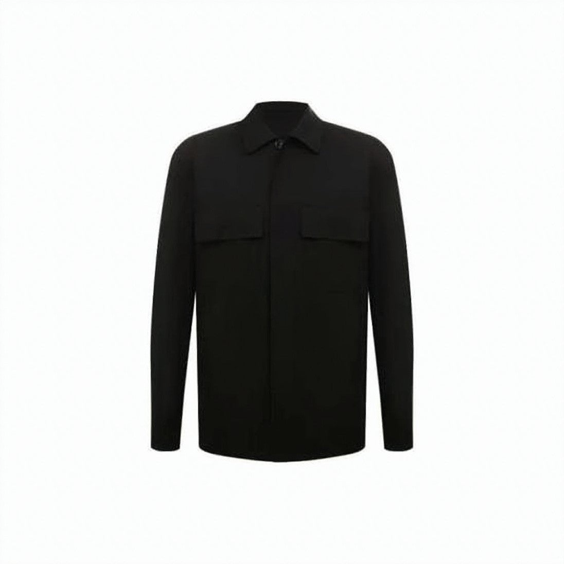 Lardini Minimalist Black Jacket With Classic Collar