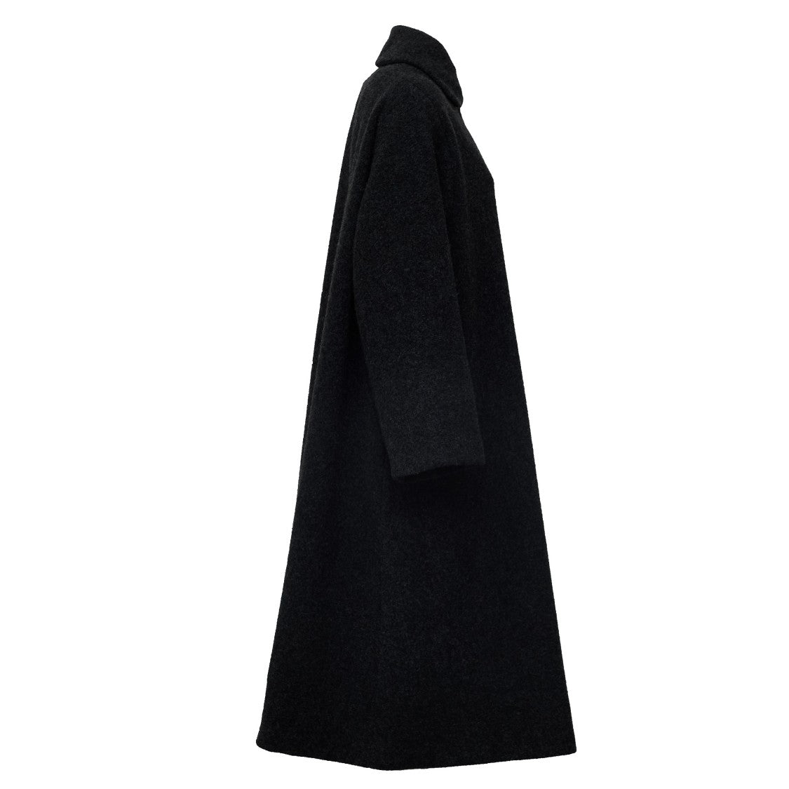 Apuntob Rounded Collar Flared Long Coat
