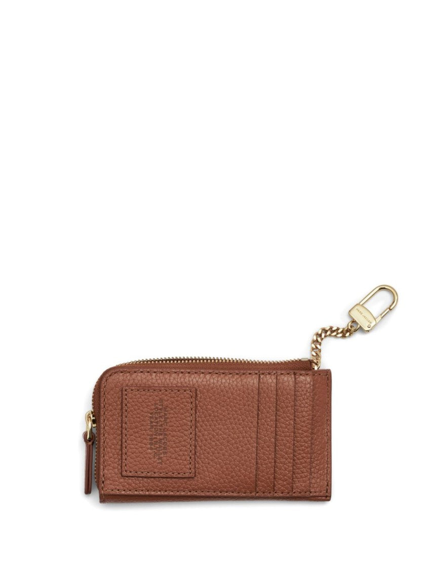 Marc Jacobs Textured Leather Zip-Around Wallet With Chain Detail