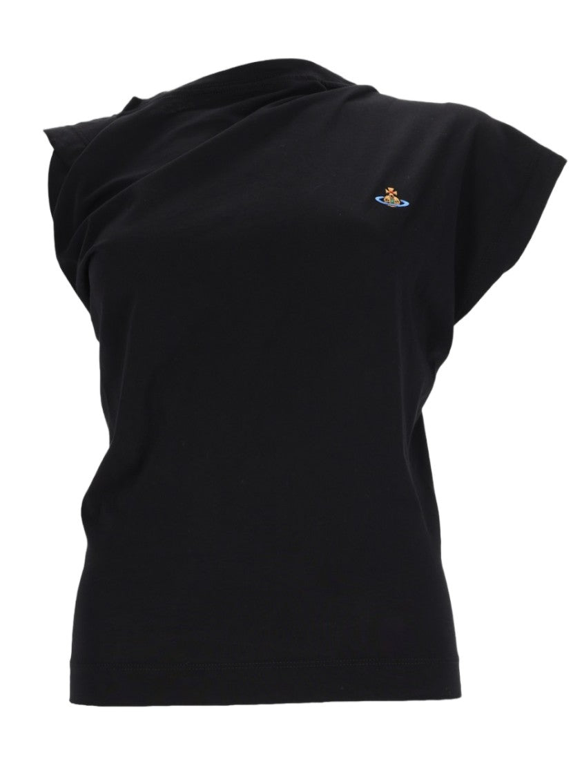 Vivienne Westwood Short-Sleeved Embroidered Emblem Cotton T-Shirt