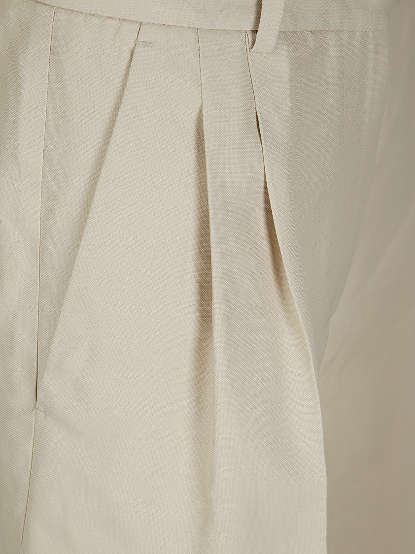 Alberto Biani Soft Linen Blend Shorts With Front Hook