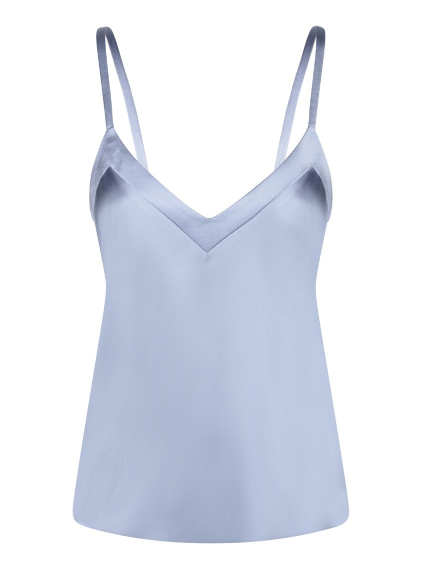 Blanca Vita Blue Satin Top