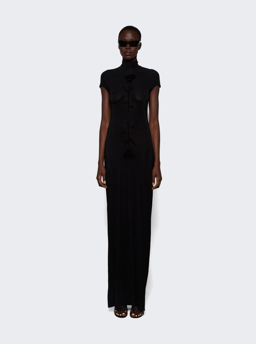Jean Paul Gaultier Viscose Jersey Long Dress Black