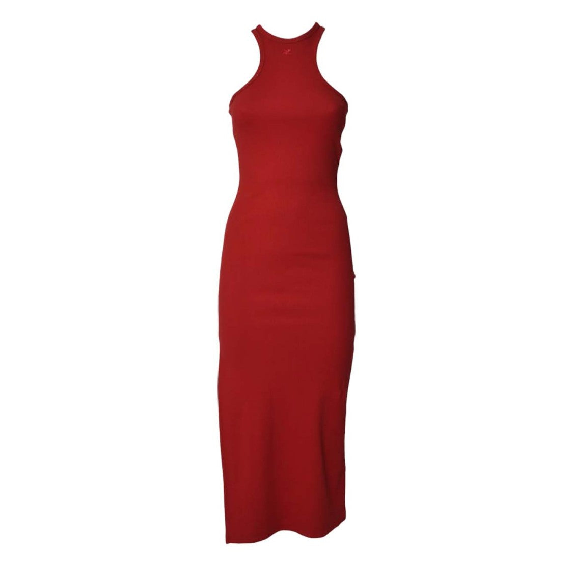 Courrèges 90's Red Cotton Scuba Long Dress
