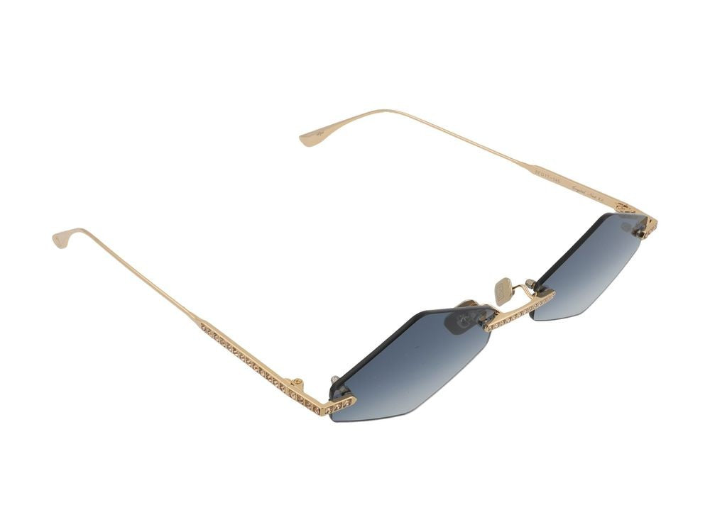 Anna-Karin Karlsson Gold Crystal Nest Triangle Titanium Sunglasses