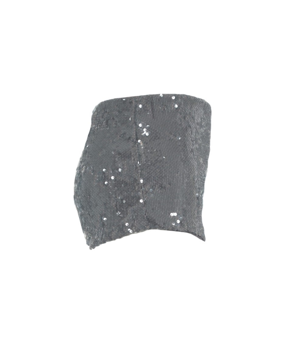 Jucca High-Waisted Sequined Shorts With Smooth Waistband