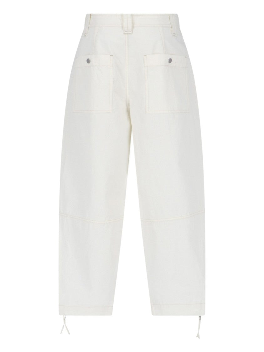 Isabel Marant Étoile "Kelvin" Cream Cotton Trousers