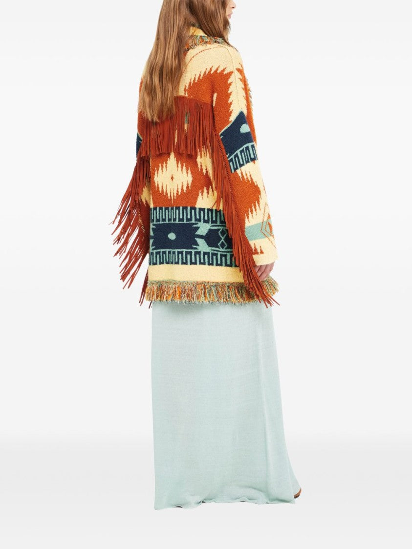 Alanui Geometric Patterned Cardigan With Shawl Collar