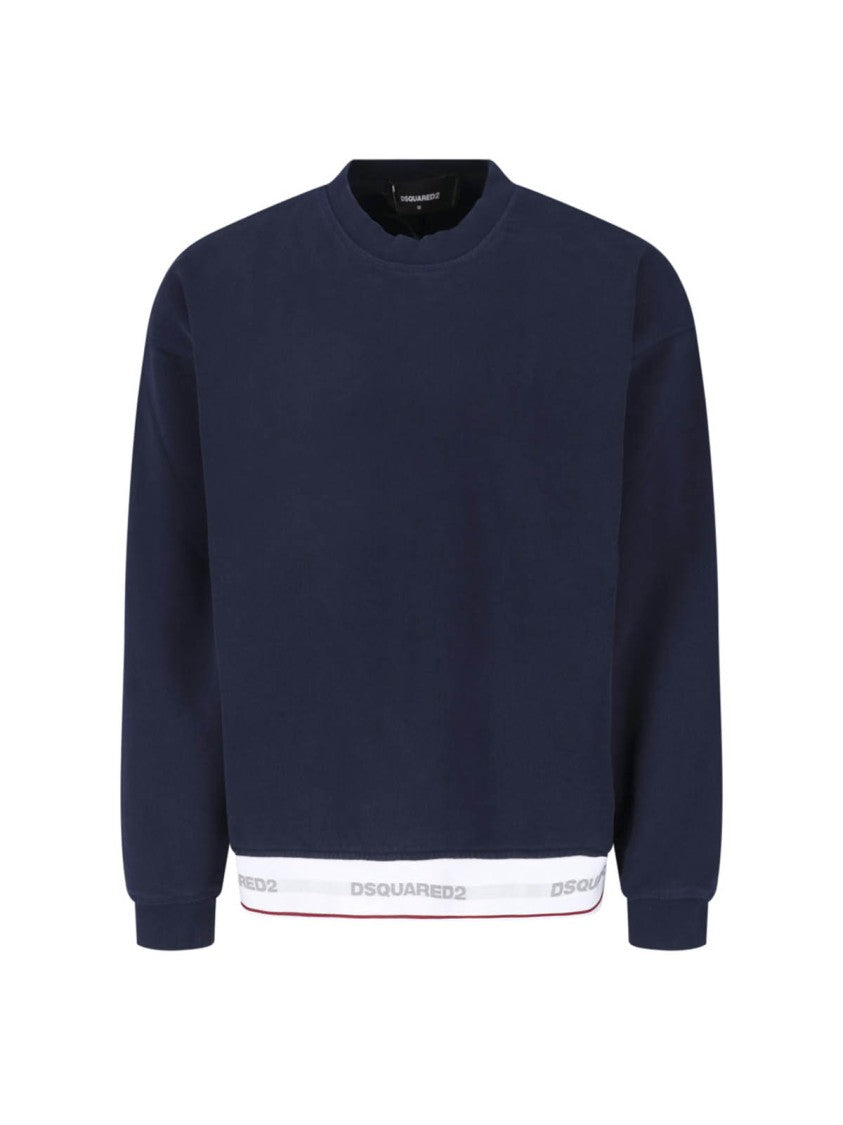 Dsquared2 Blue Crewneck Cotton Sweatshirt