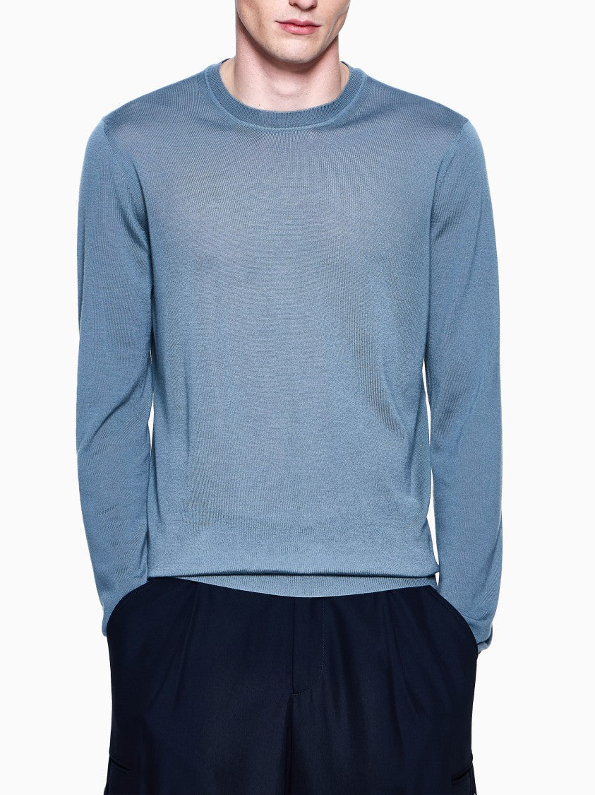 Giorgio Armani Lightweight Minimalist Crew Neck Pullover Sweater