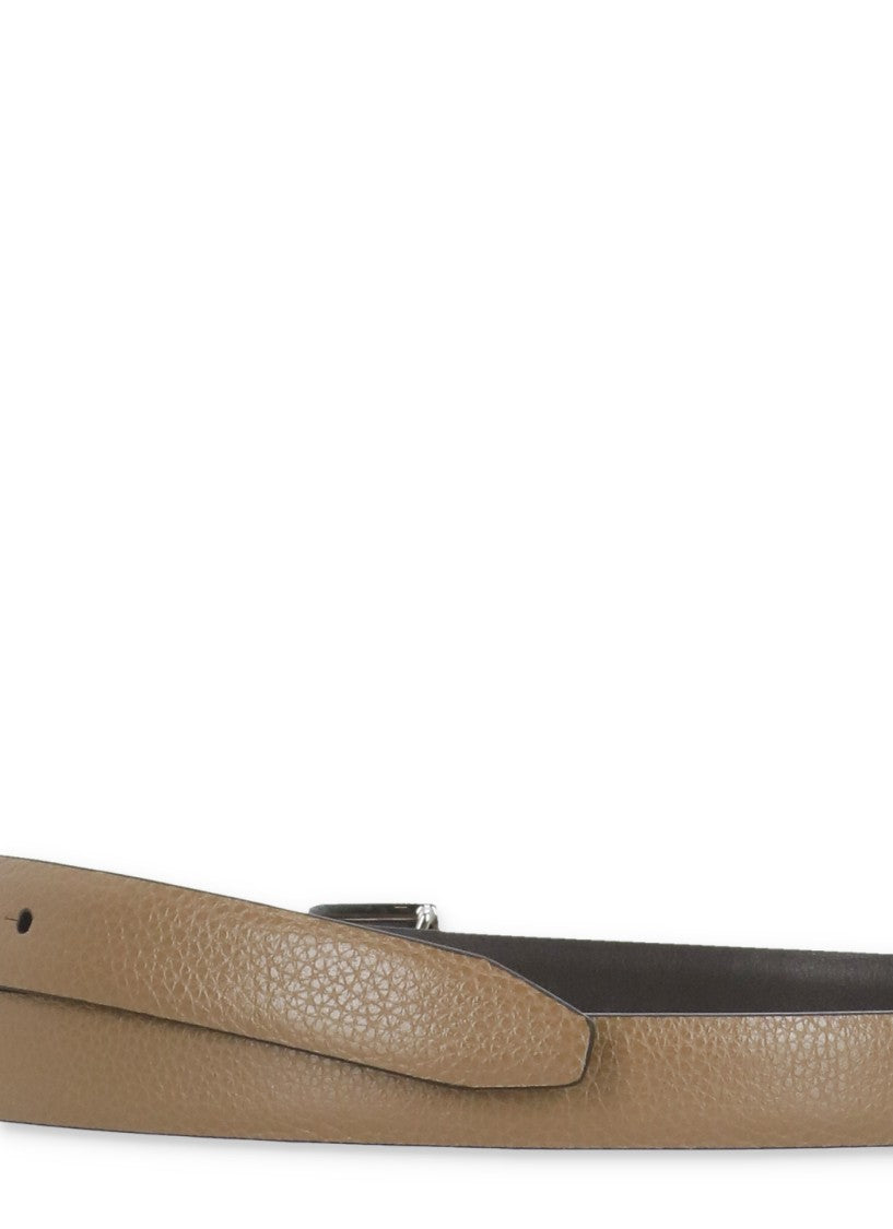 Tod's Brown Reversible T Timeless Leather Belt
