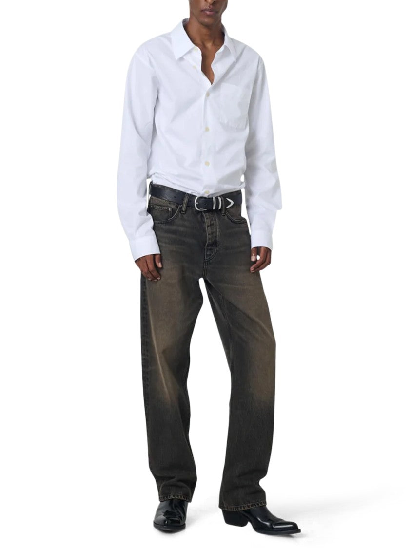 Sunflower Faded Black Denim Loose Pants Five-Pocket Jeans