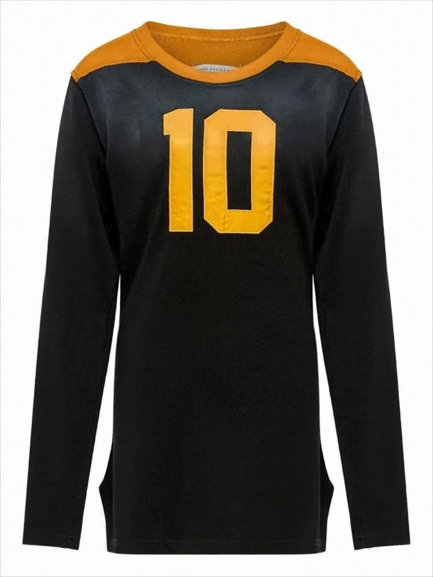 Maison Margiela Long-Sleeve Black Shirt With Orange Accents