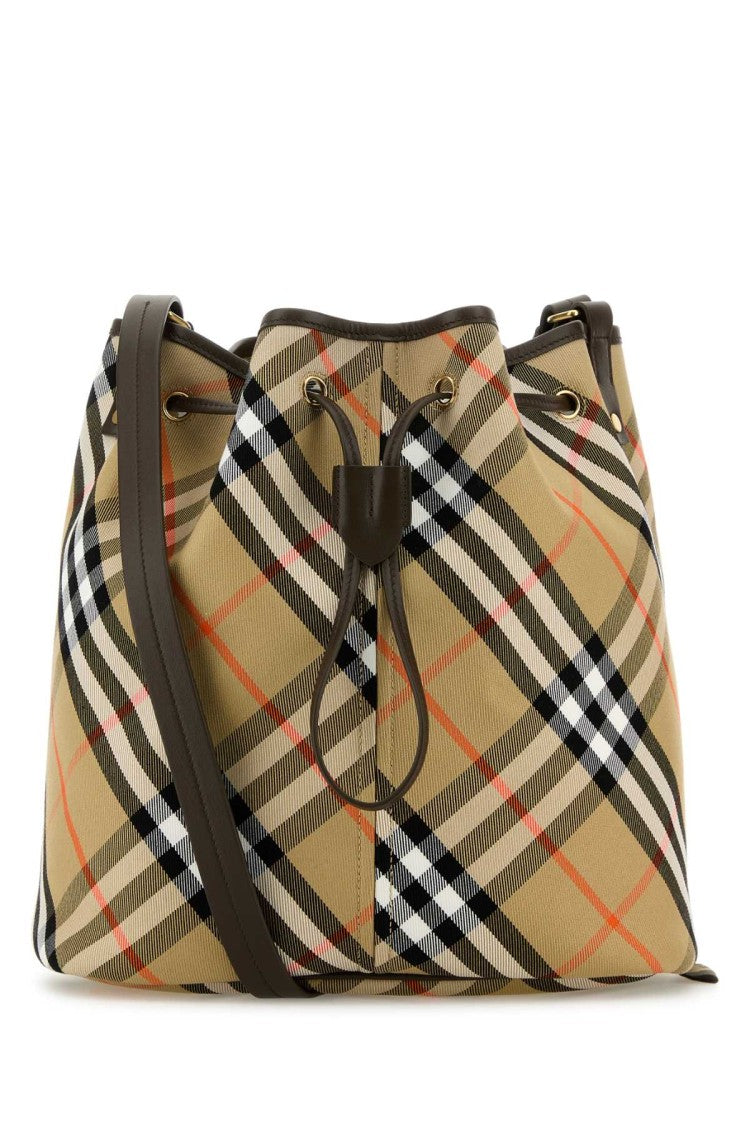 Burberry Embroidered Canvas Bucket Bag