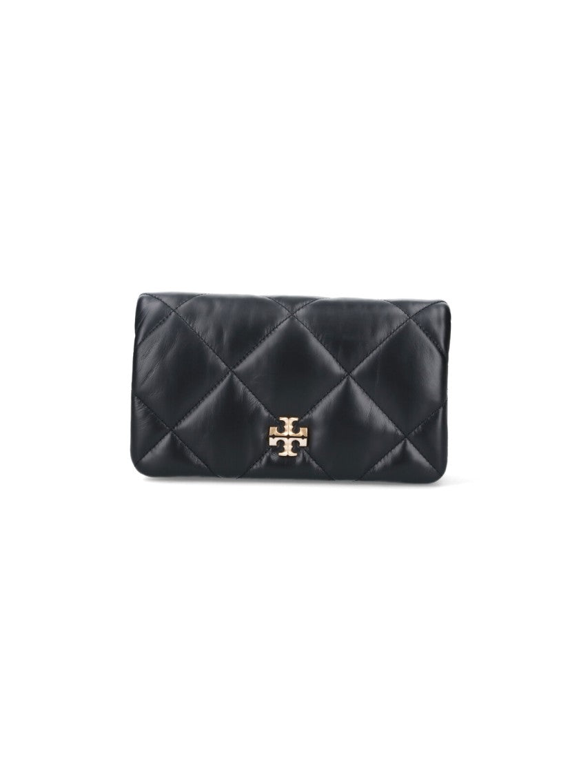 Tory Burch Diamond-Quilted Black Napa Leather Wallet