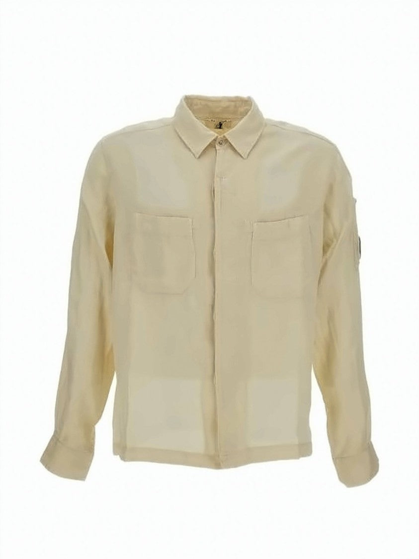 C.P. Company Lightweight Linen Long-Sleeve Shirt With Unique Lens Detail