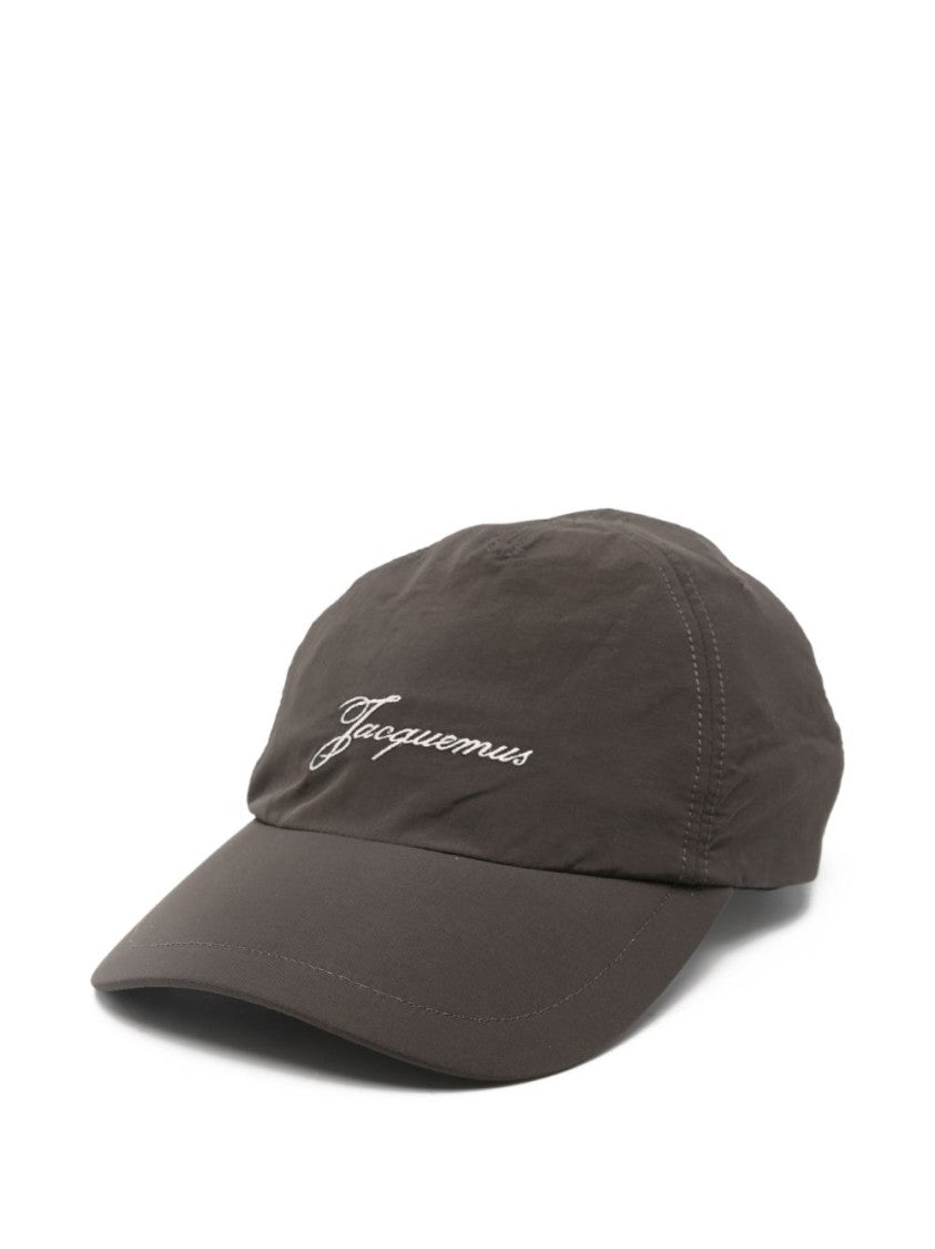 Jacquemus Dark Brown Embroidered Logo Toggle Hat