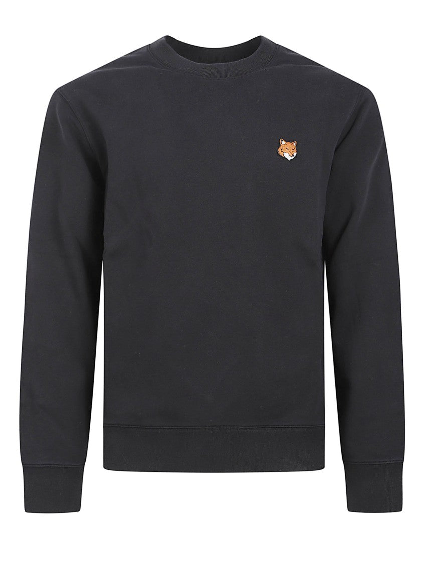 Maison Kitsuné Crewneck Sweater With Embroidered Fox Detail