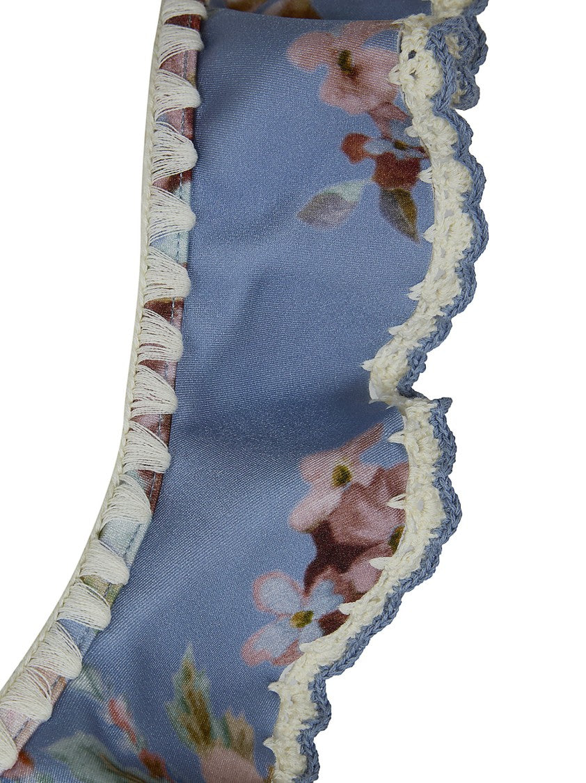 Zimmermann Awaken Floral Crochet Trim Bikini Top