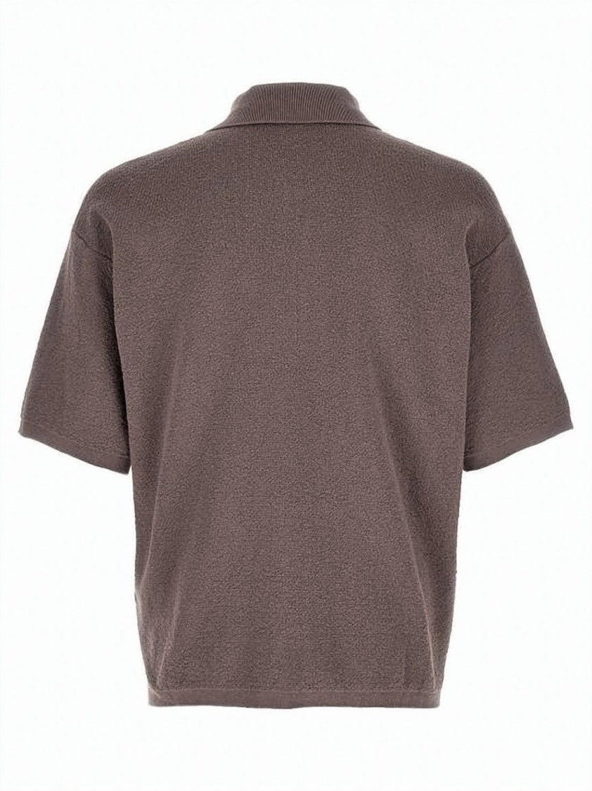 Stone Island Textured Polo Shirt With Zip-Up Collar