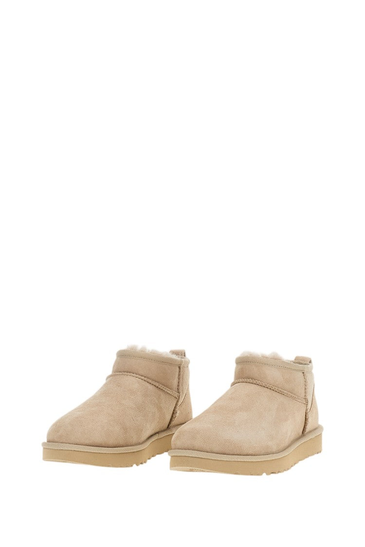 Ugg Beige Sheepskin Classic Ultra Mini Boots