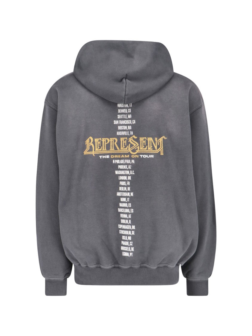 Represent Grey Cotton Hoodie