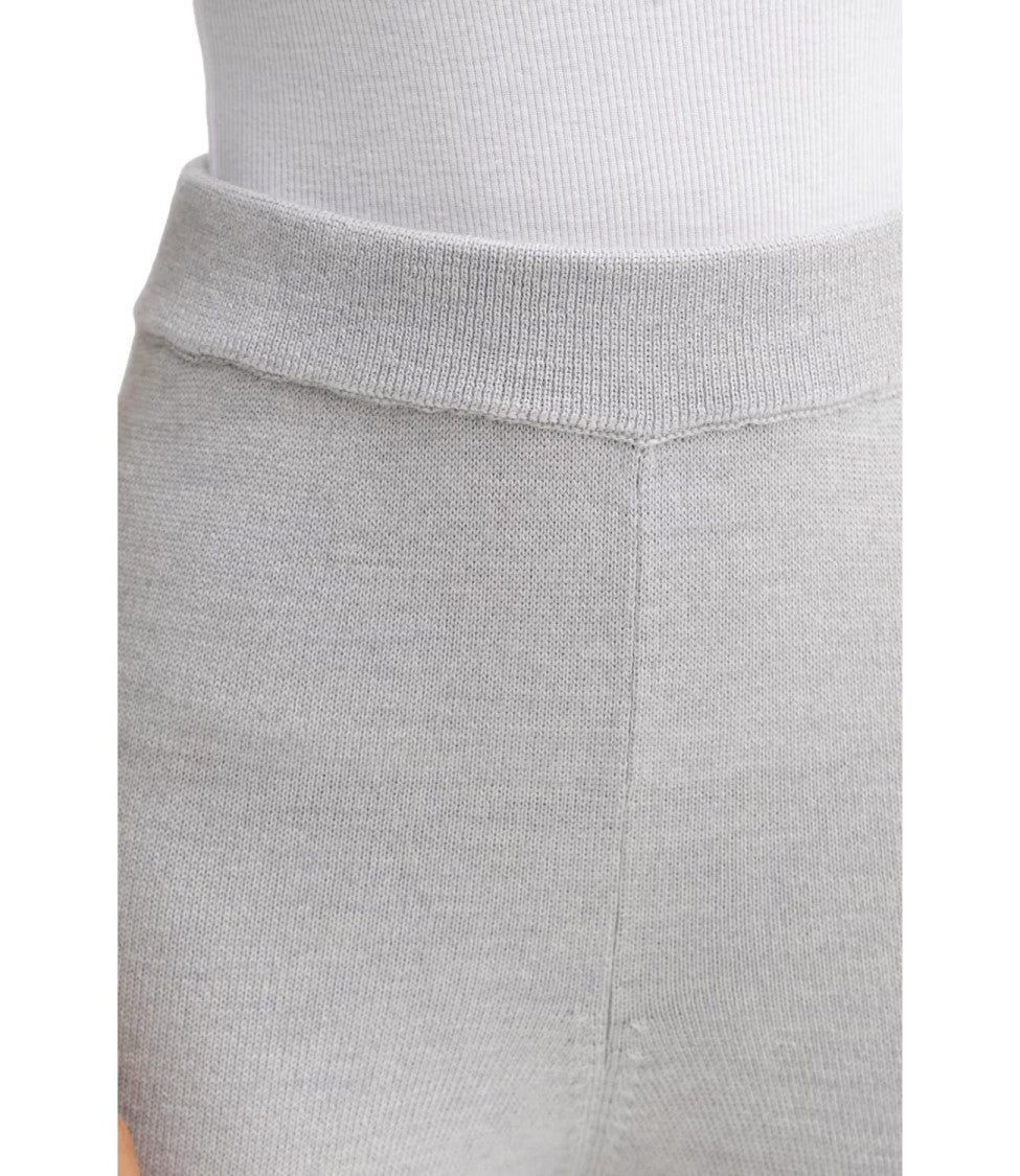 Max Mara Wide-Leg Pants In Light Grey Virgin Wool