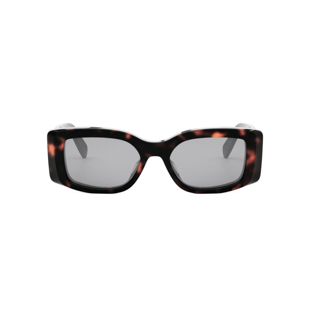 Celine Rectangular Tortoiseshell Sunglasses With Statement Gold-Tone Logo