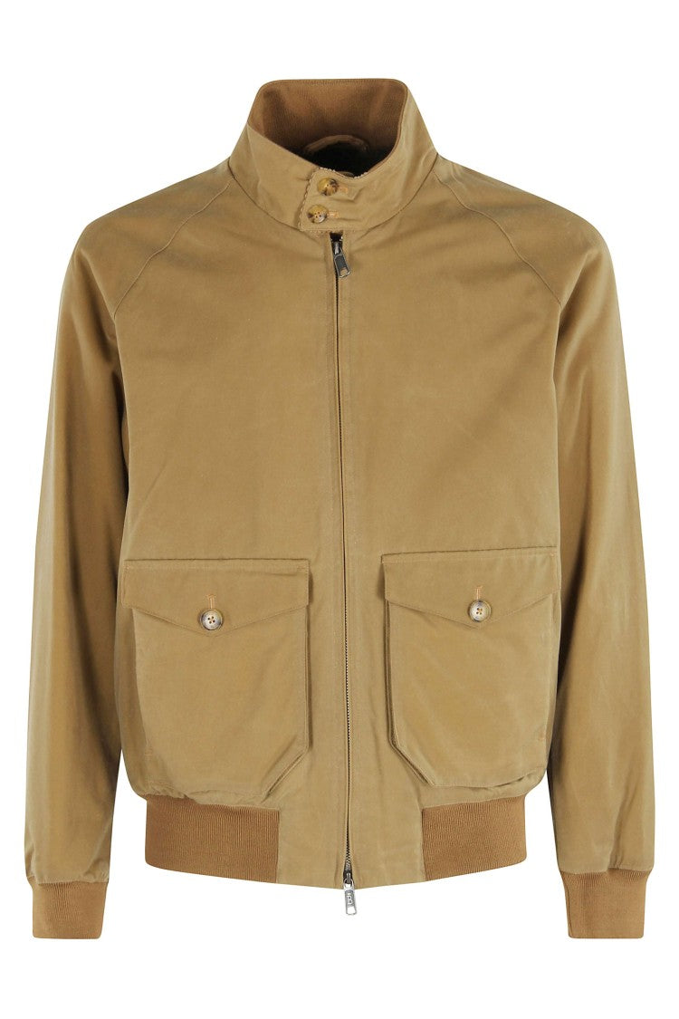 Baracuta Fleece-Lined Brown Bomber Jacket With Flap Pockets