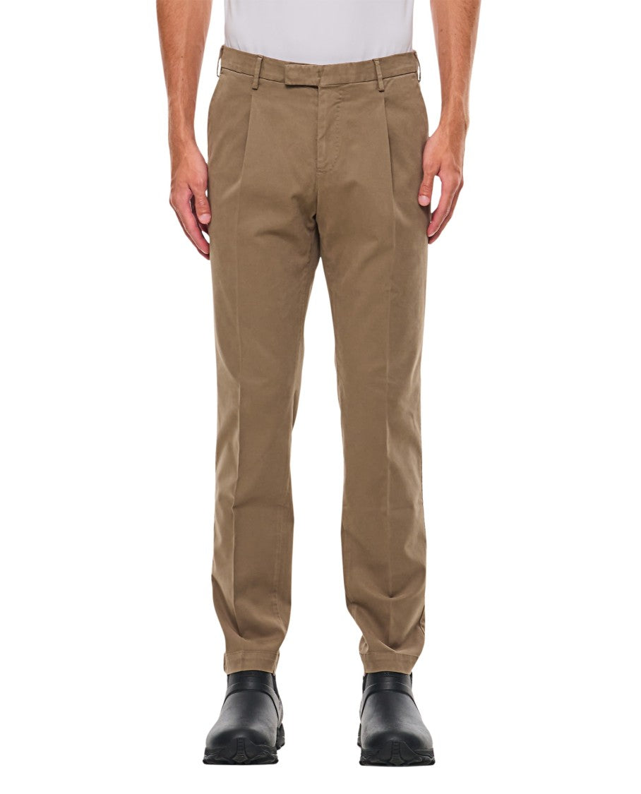 Pt01 Pleated Cotton Trousers