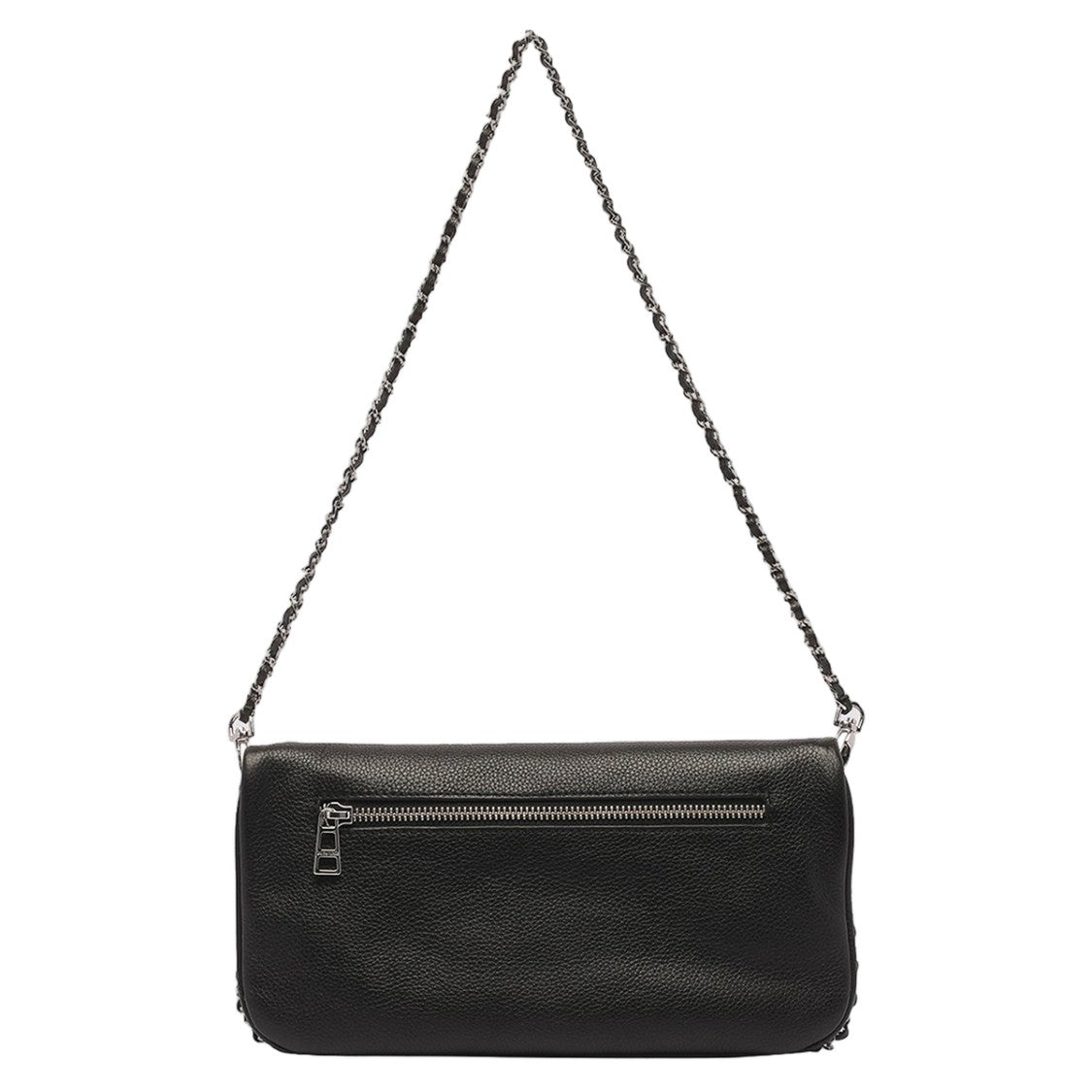 Zadig & Voltaire Rectangular Black Bag With Metallic Wing Emblem