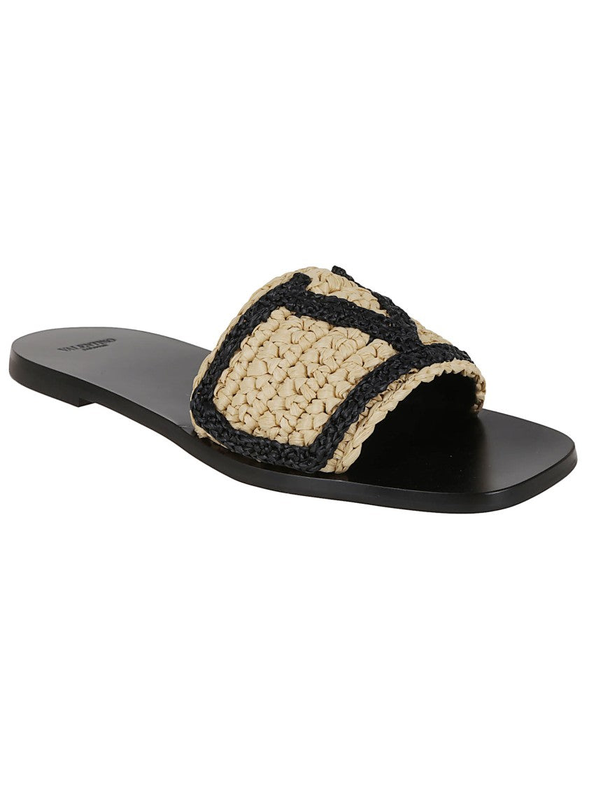 Valentino Garavani Slide Viva Superstar Raffia Sandal