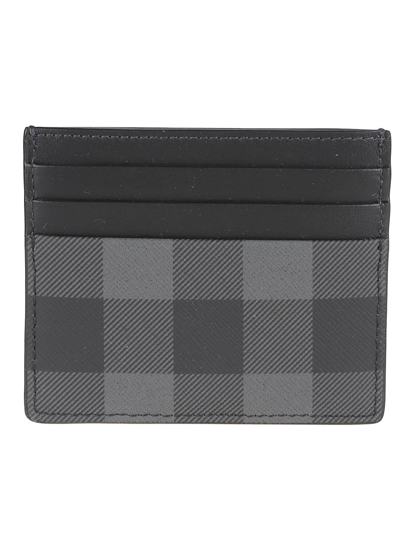 Burberry Checkered Cardholder With Tonal Logo And Refined Stitching