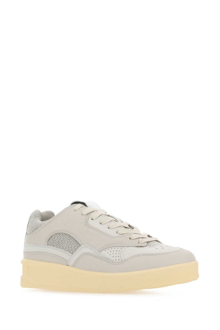 Jil Sander Grey Canvas And Rubber Basket Sneakers