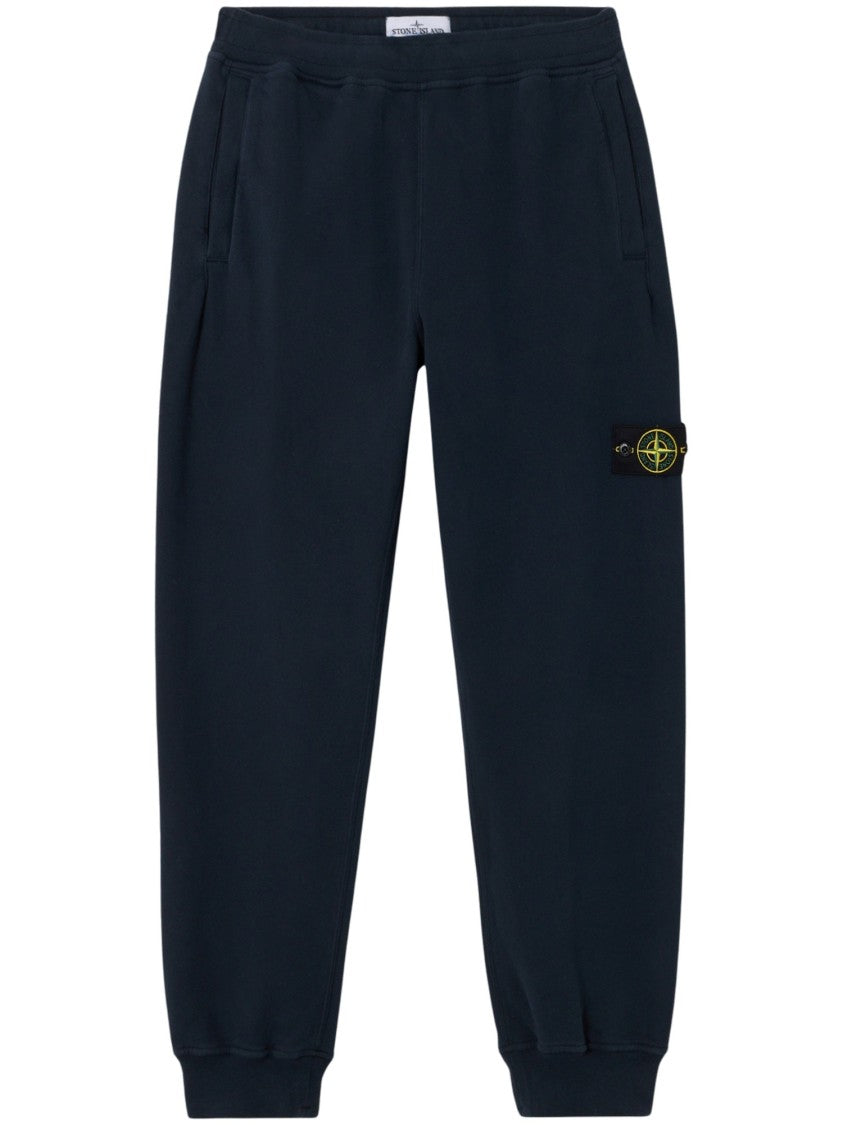 Stone Island Relaxed Fit Cotton Sweat Bottoms With Distinctive Logo Patch