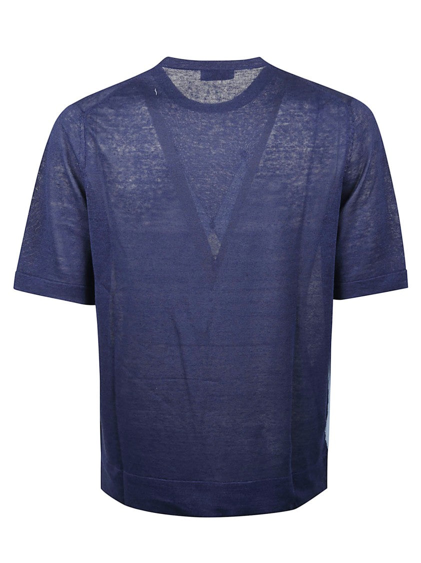 Ballantyne Diamond Argyle Knit Linen T-Shirt