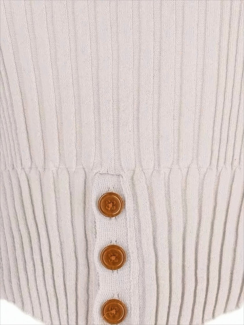 Vivienne Westwood Ribbed Knit Cropped Sweater With Button Front