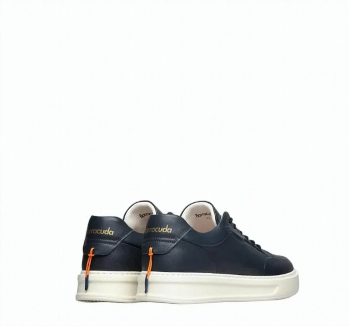 Barracuda Blue Slip On Leather Sneakers